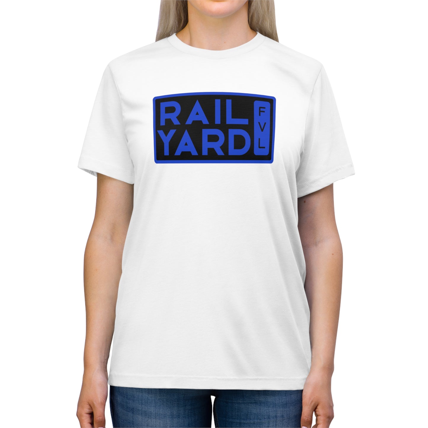 Railyard FVL - Blue and Black Block Logo Graphic Tee (Unisex)