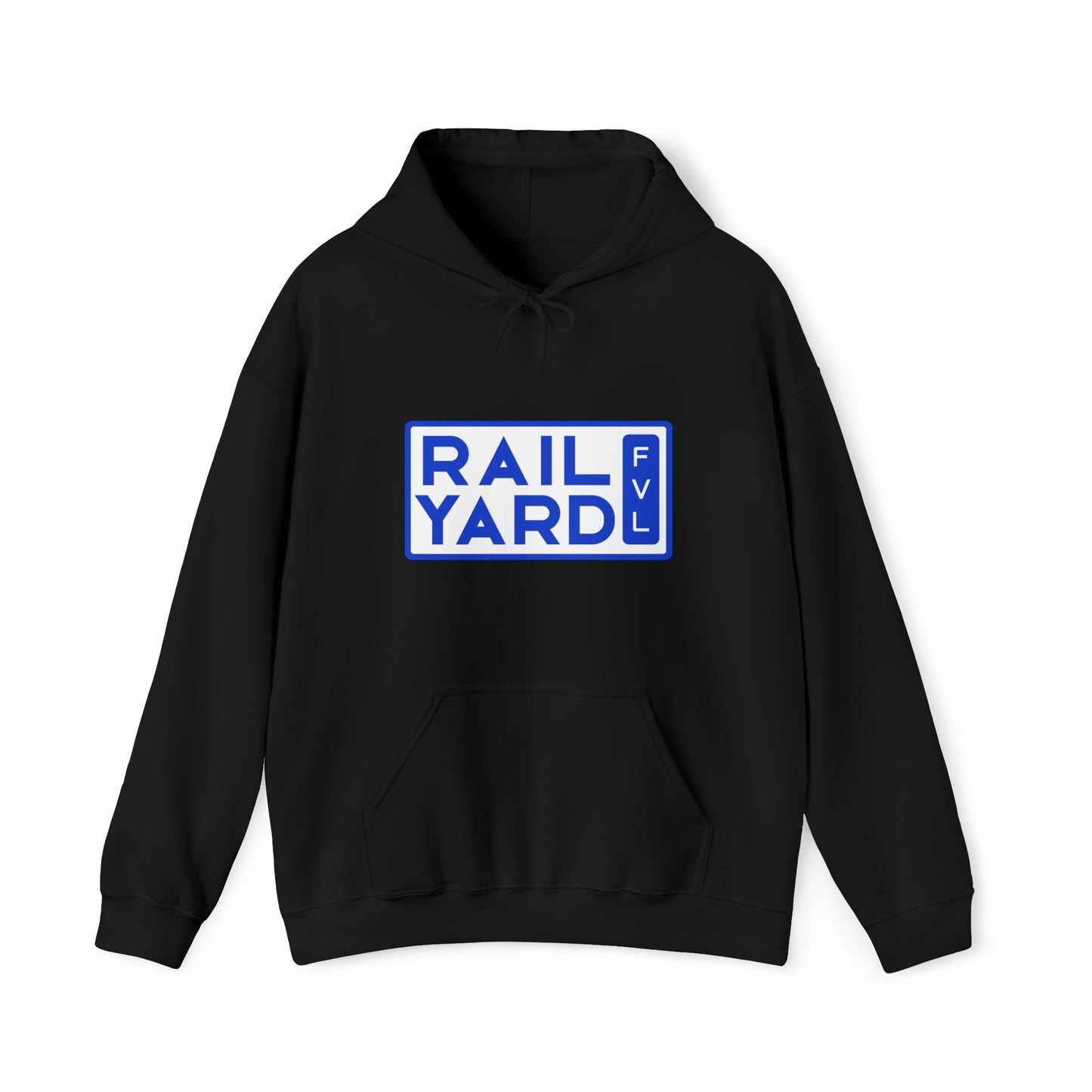 Railyard FVL - Blue and White Block Logo - Hooded Sweatshirt