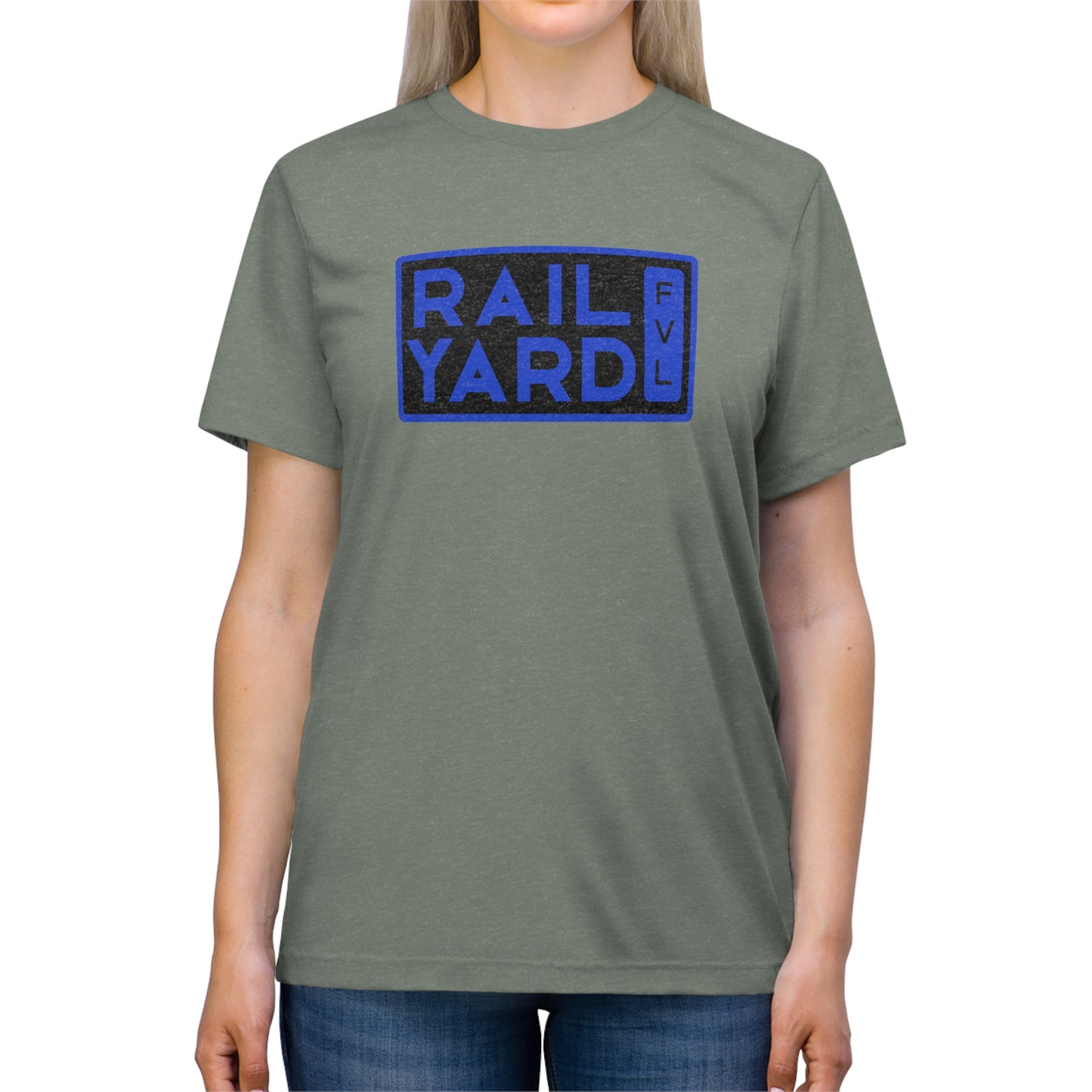 Railyard FVL - Blue and Black Block Logo Graphic Tee (Unisex)